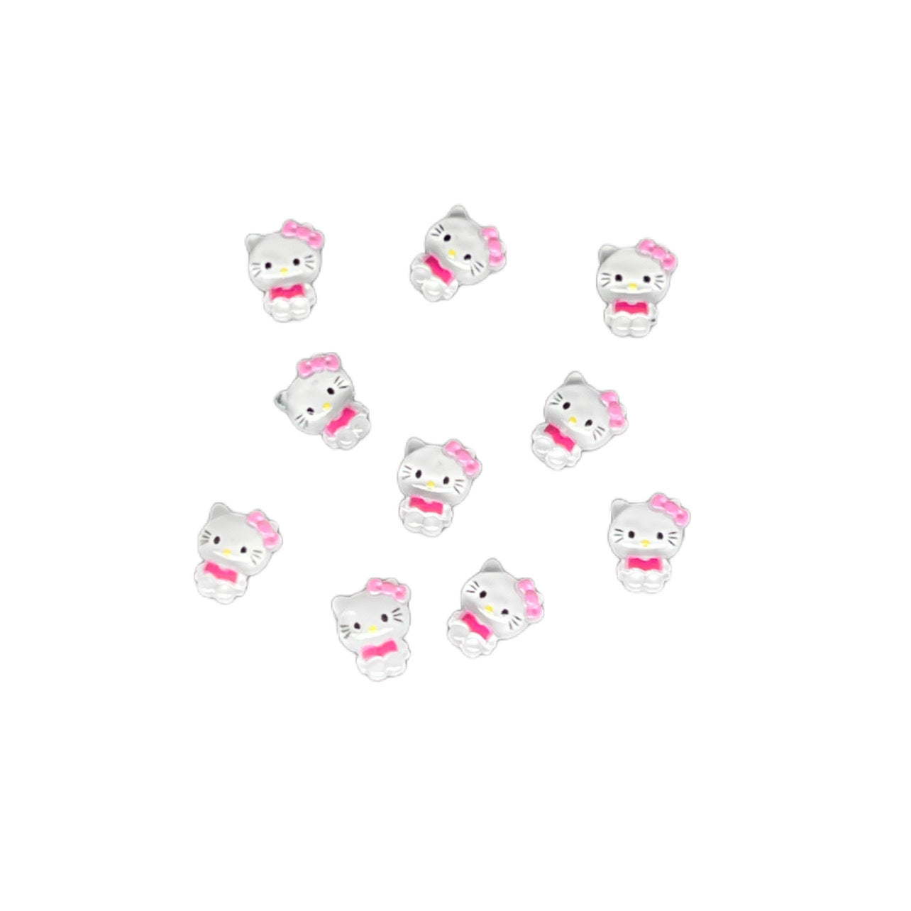 Love hello kitty charms 🤍 #fyp #nailtech #nailinspo #hellokittynails , nails with charms